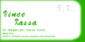 vince kassa business card